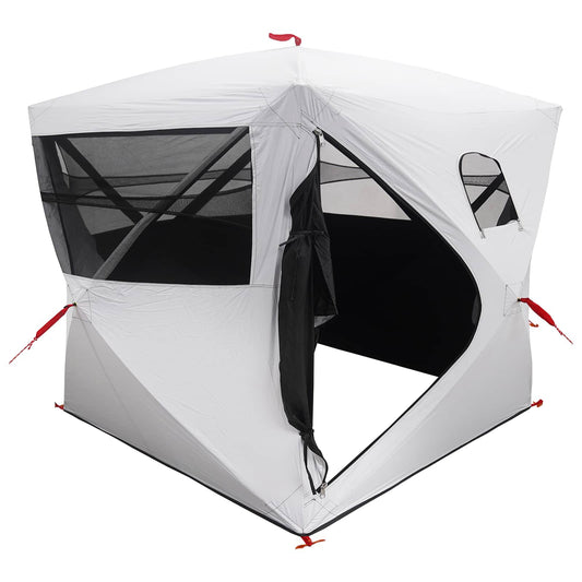 vidaXL Hunting Tent White Blackout 2-Person Polyester and Steel