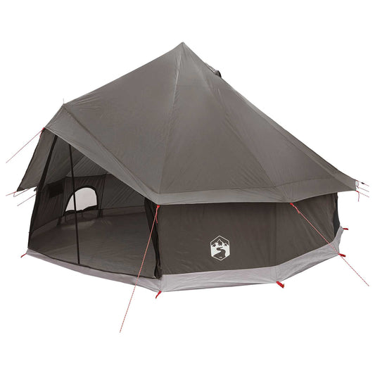 vidaXL Tipi Tent 6-Person Brown Grey Polyester and Steel