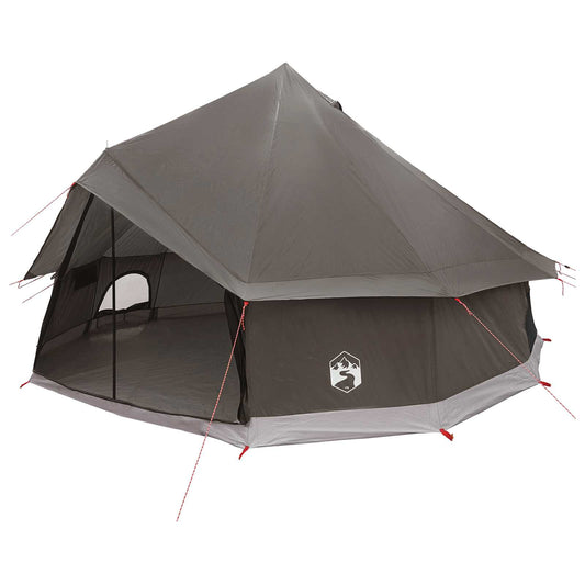 vidaXL Tipi Tent 8-Person Brown Grey Polyester and Steel