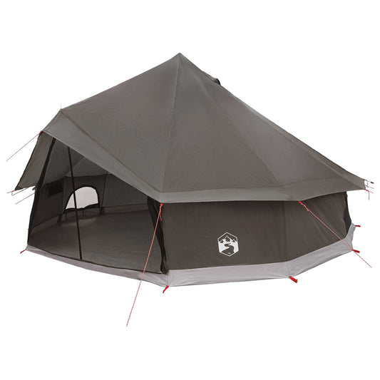 vidaXL Tipi Tent 10-Person Brown Grey Polyester and Steel