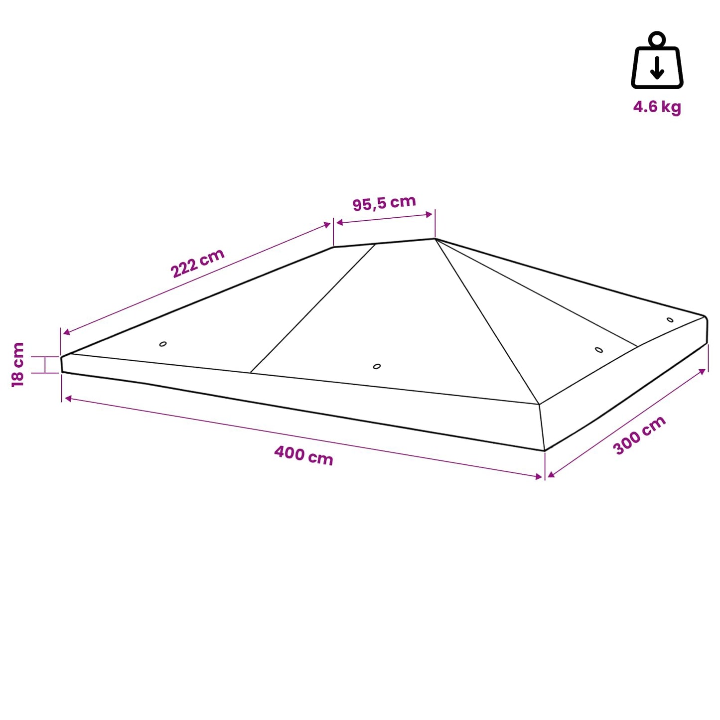 vidaXL Gazebo Cover 300 x 400 cm Blue