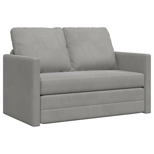 vidaXL Folding Sofa Bed Light Grey 122 x 70 x 60 cm Velvet