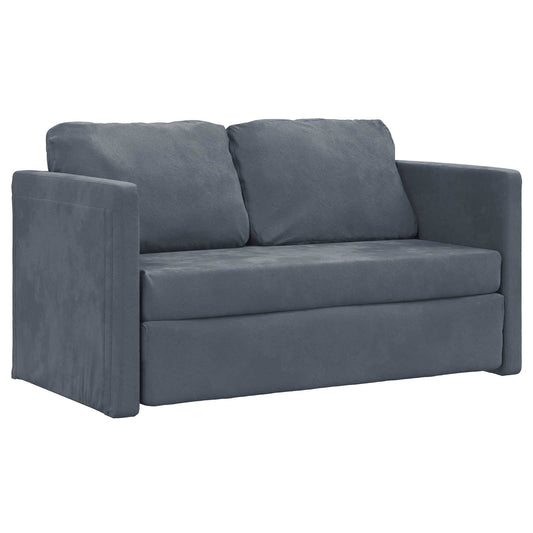 vidaXL Folding Sofa Bed Dark Grey 122 x 70 x 60 cm Velvet