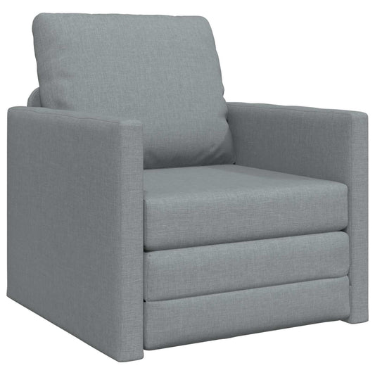 vidaXL Folding Sofa Bed Light Grey 74 x 77 x 81 cm Fabric