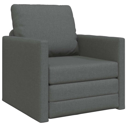 vidaXL Folding Sofa Bed Dark Grey 74 x 77 x 81 cm Fabric