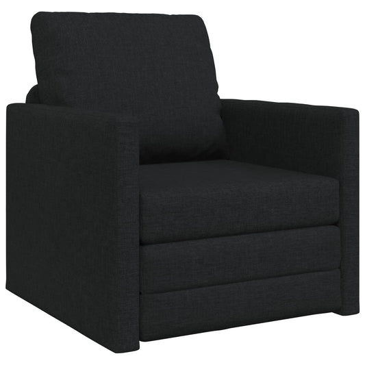 vidaXL Folding Sofa Bed Black 74 x 77 x 81 cm Fabric