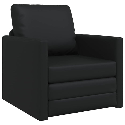 vidaXL Folding Sofa Bed Black 74 x 77 x 81 cm Faux Leather