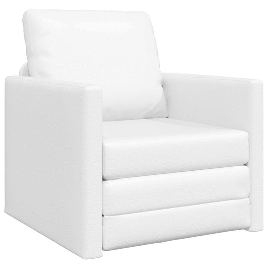 vidaXL Folding Sofa Bed White 74 x 77 x 81 cm Faux Leather