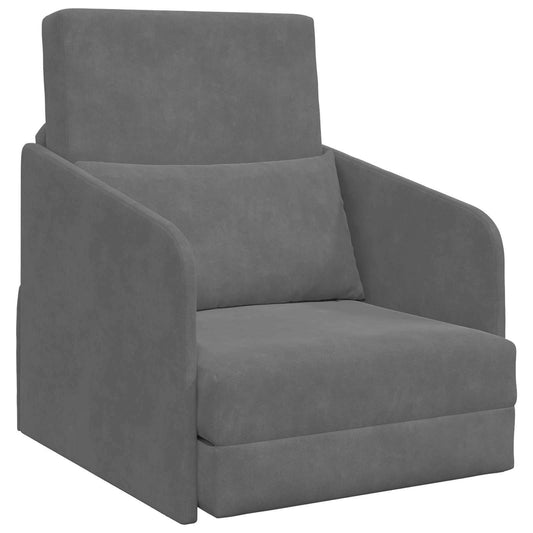 vidaXL Folding Sofa Bed Dark Grey 65 x 80 x 83 cm Velvet