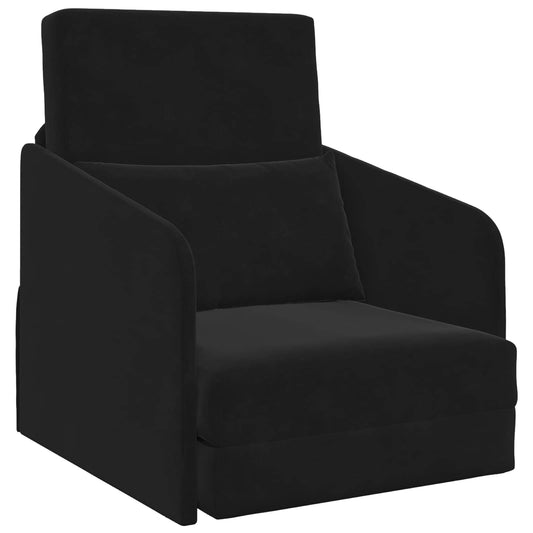 vidaXL Folding Sofa Bed Black 65 x 80 x 83 cm Velvet