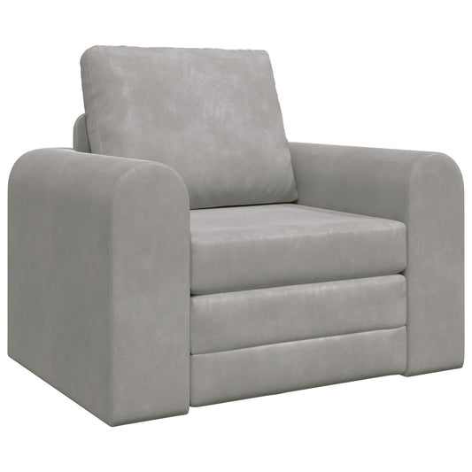 vidaXL Folding Sofa Bed Light Grey 98 x 71 x 83 cm Velvet