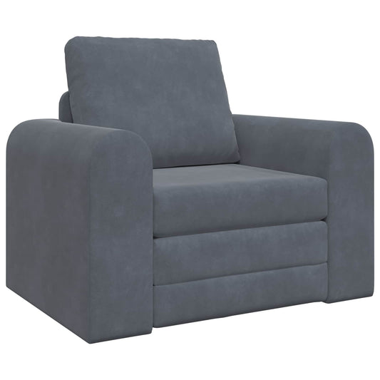 vidaXL Folding Sofa Bed Dark Grey 98 x 71 x 83 cm Velvet