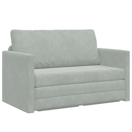 vidaXL Folding Sofa Bed Light Grey 124 x 71 x 78 cm Velvet
