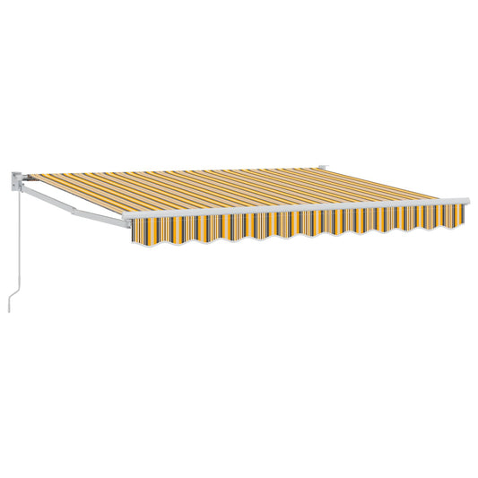 vidaXL Retractable Awning Yellow, Grey and White 3.5 x 2 m