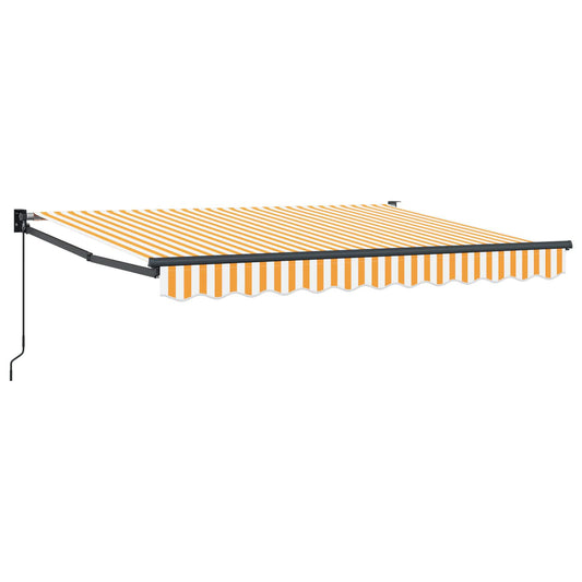 vidaXL Retractable Awning Yellow and white 2.5 x 2 m
