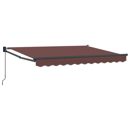 vidaXL Retractable Awning Brown 3 x 2 m Polyester with PU coating
