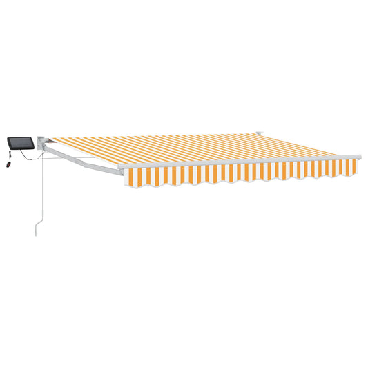 vidaXL Manual Retractable Awning with LEDs Yellow and White 3.5 x 2 m