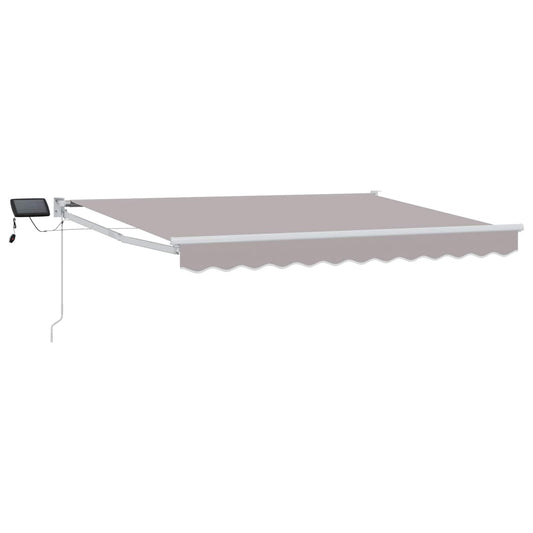 vidaXL Manual Retractable Awning with LEDs 3.5 x 2.5 m