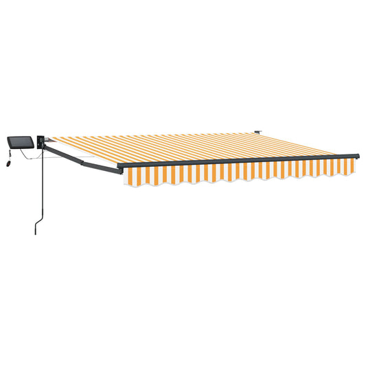 vidaXL Manual Retractable Awning with LEDs 3.5 x 2 m