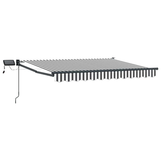 vidaXL Manual Retractable Awning with LEDs 3.5 x 2.5 m