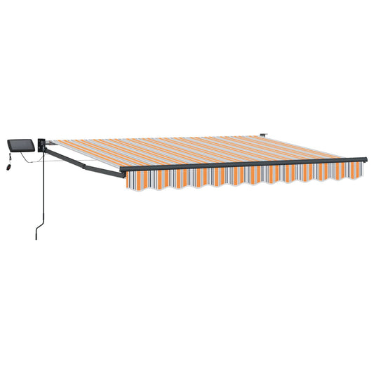 vidaXL Manual Retractable Awning with LEDs 3.5 x 2.5 m
