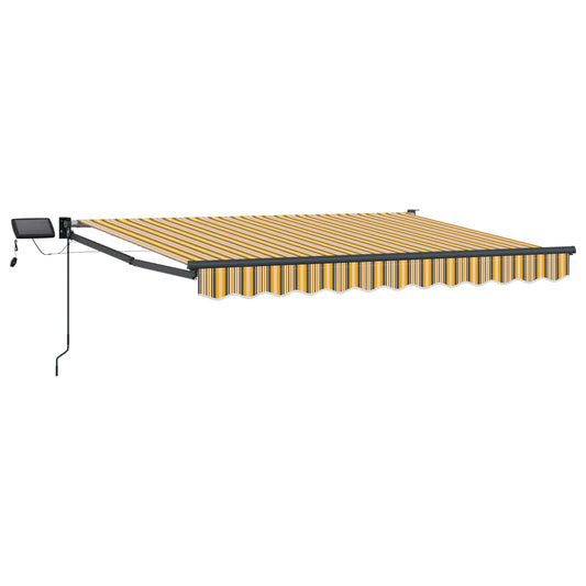 vidaXL Manual Retractable Awning with LEDs 3.5 x 2.5 m
