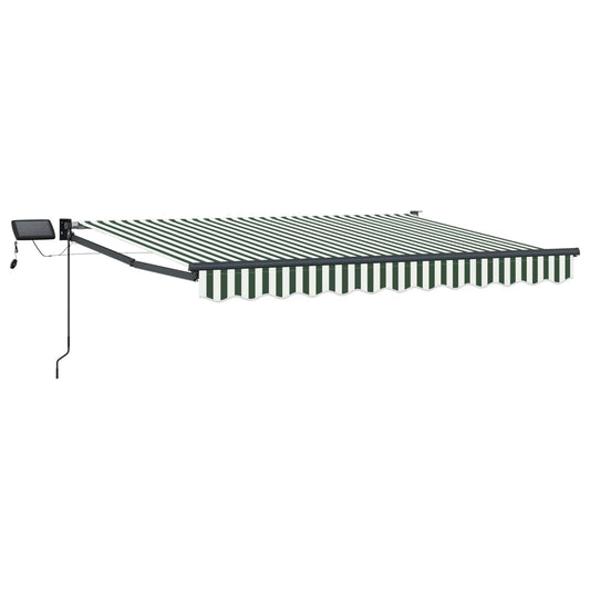 vidaXL Manual Retractable Awning with LEDs 3.5 x 2.5 m