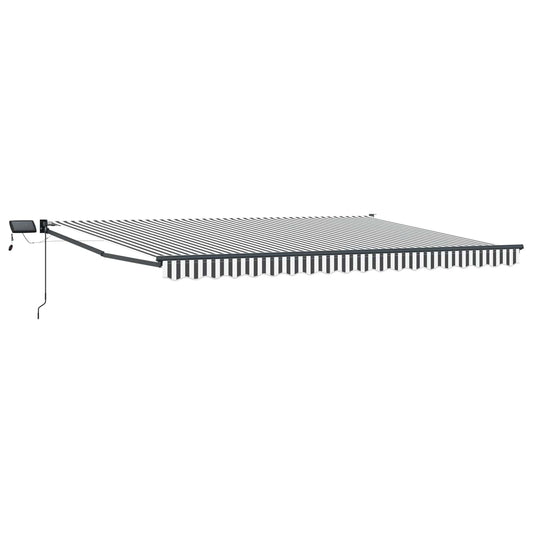 vidaXL Manual Retractable Awning with LEDs 5 x 3 m