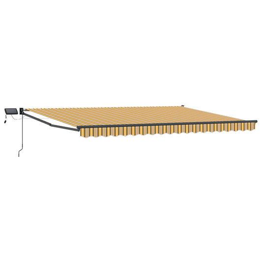 vidaXL Manual Retractable Awning with LEDs 5 x 3 m