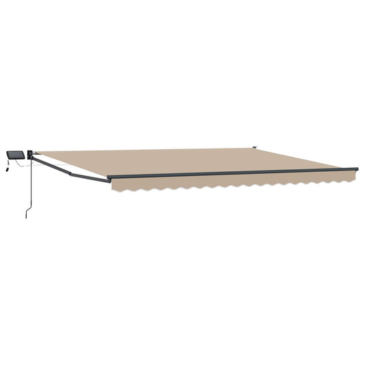 vidaXL Manual Retractable Awning with LEDs 5 x 3 m