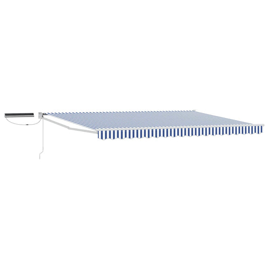 vidaXL Electric Retractable Awning Blue and White 4 x 3 m