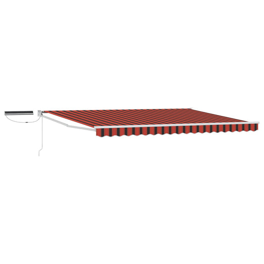 vidaXL Electric Retractable Awning Orange, Brown and White 5 x 3 m