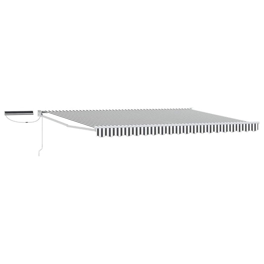 vidaXL Electric Retractable Awning Anthracite and White 5 x 3 m