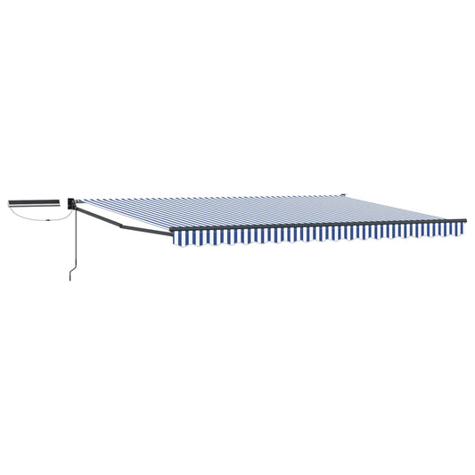 vidaXL Electric Retractable Awning Blue, White and Anthracite 4 x 3 m