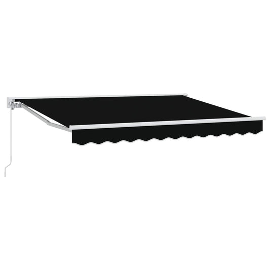 vidaXL Manual Retractable Awning Black 3.5 x 2.5 m
