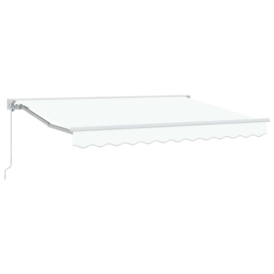 vidaXL Manual Retractable Awning White 3.5 x 2.5 m