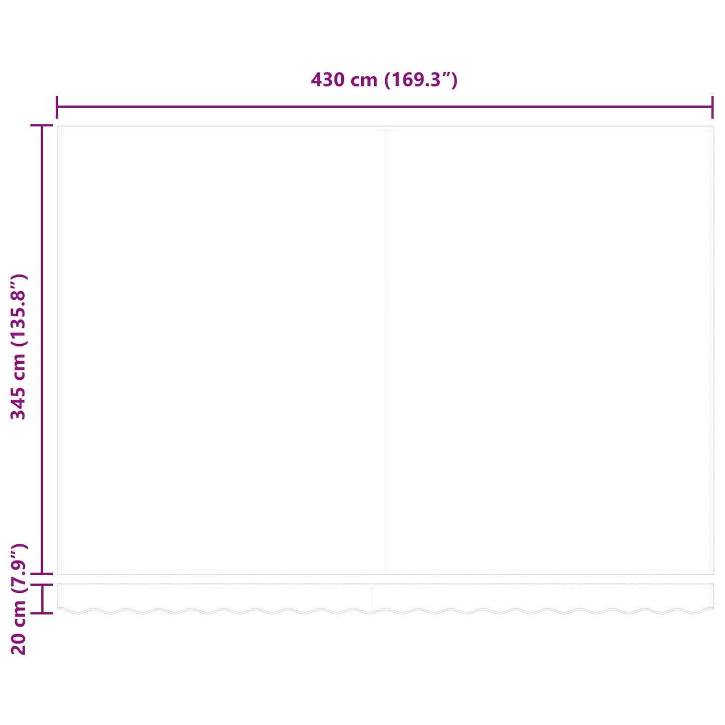 vidaXL Manual Retractable Awning Green and White 4.5 x 3.5 m