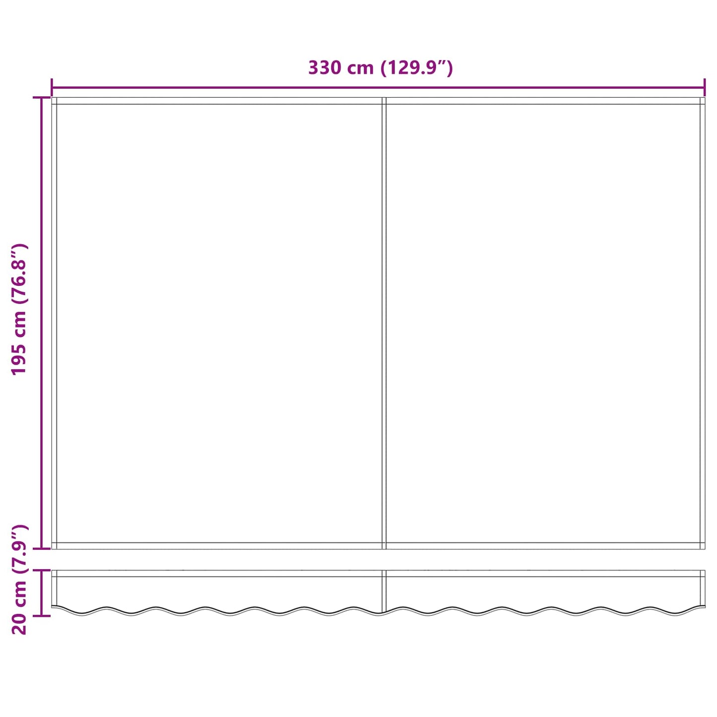 vidaXL Manual Retractable Awning Burgundy 3.5 x 2 m