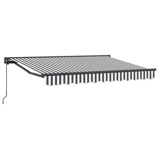 vidaXL Manual Retractable Awning Anthracite and White 3.5 x 2 m