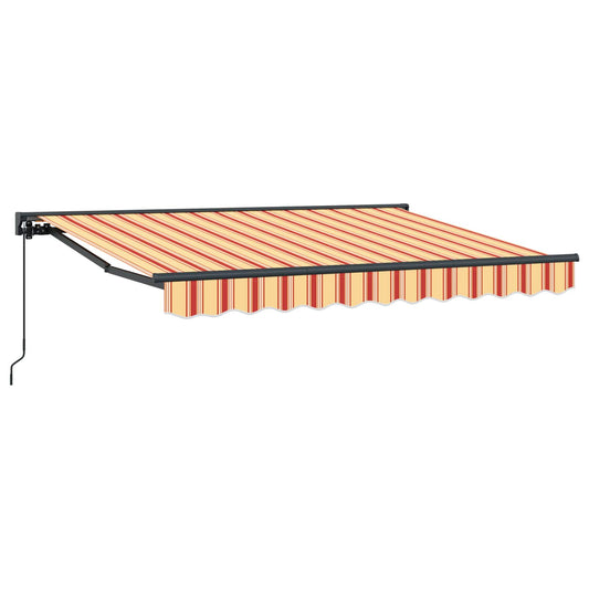 vidaXL Manual Retractable Awning Yellow, Orange and White 3.5 x 2 m