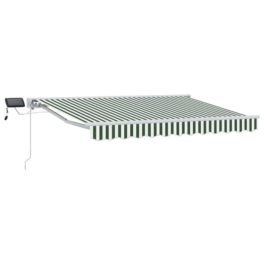 vidaXL Manual Awning Frame with LEDs Green and White 3.5 x 2 m
