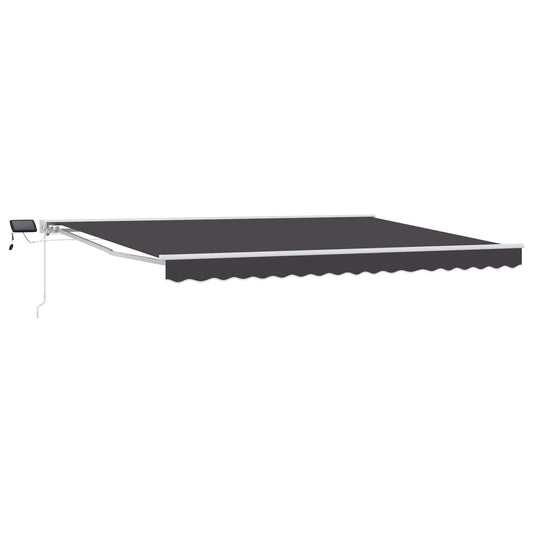 vidaXL Manual Awning Frame with LEDs White and Anthracite 4 x 2 m