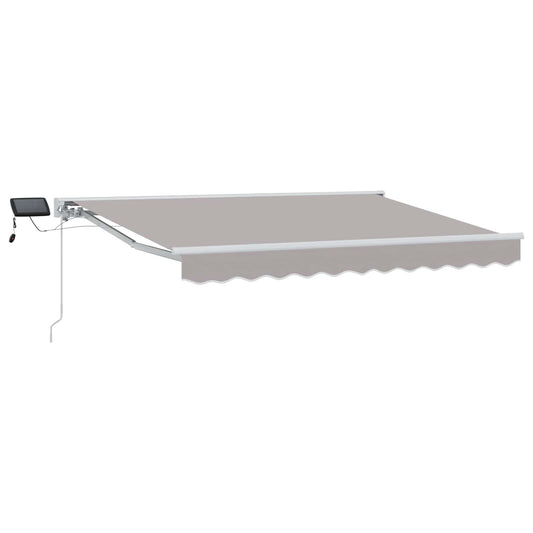 vidaXL Manual Awning Frame with LEDs Light Grey and White 3 x 2.5 m