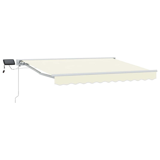 vidaXL Manual Awning Frame with LEDs Cream and White 3.5 x 2.5 m