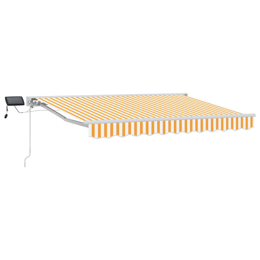 vidaXL Manual Awning Frame with LEDs Yellow and White 3.5 x 2.5 m
