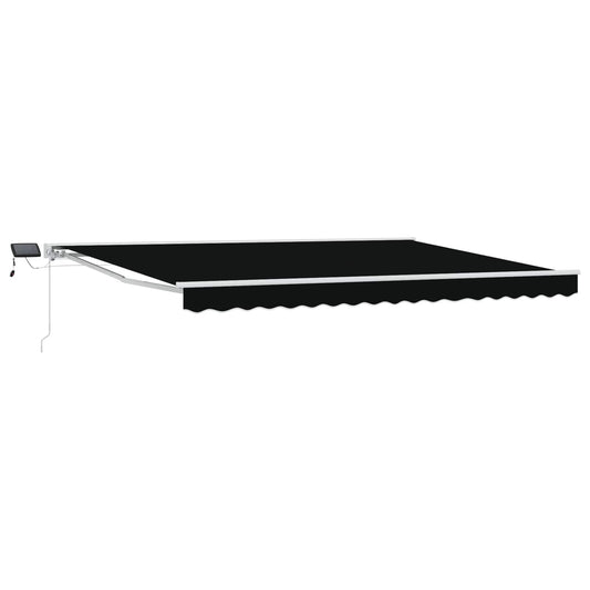vidaXL Manual Awning Frame with LEDs Black and White 4 x 3 m