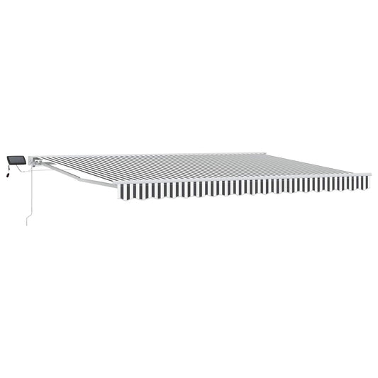 vidaXL Manual Awning Frame with LEDs Anthracite and White 4.5 x 3 m