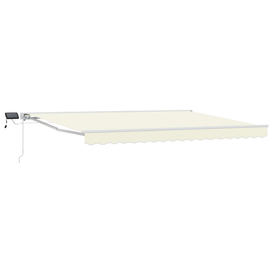 vidaXL Manual Awning Frame with LEDs Cream and White 4.5 x 3.5 m