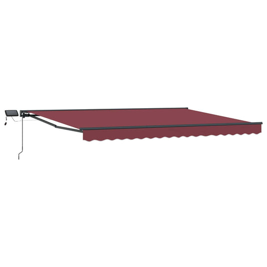vidaXL Manual Awning Frame with LEDs Burgundy and Anthracite 5 x 3.5 m