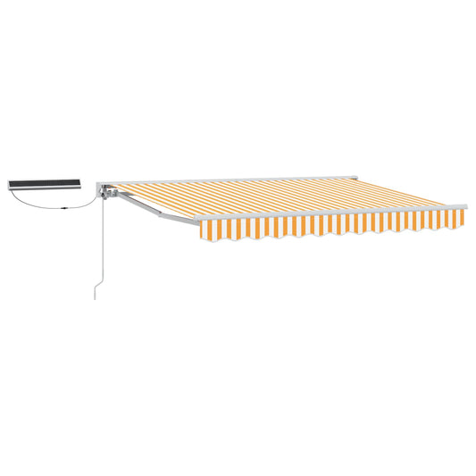 vidaXL Electric Retractable Awning Yellow and White 3.5 x 2.5 m